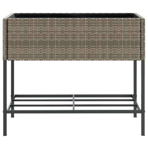Vrtna sadilica s policom siva od poliratana - Siva 90 x 40 x 75 cm 1 Cijena
