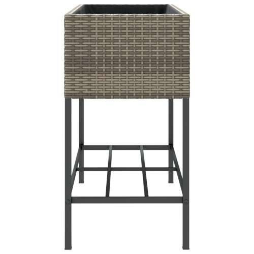Vrtna sadilica s policom siva od poliratana - Siva 90 x 40 x 75 cm 1 Cijena