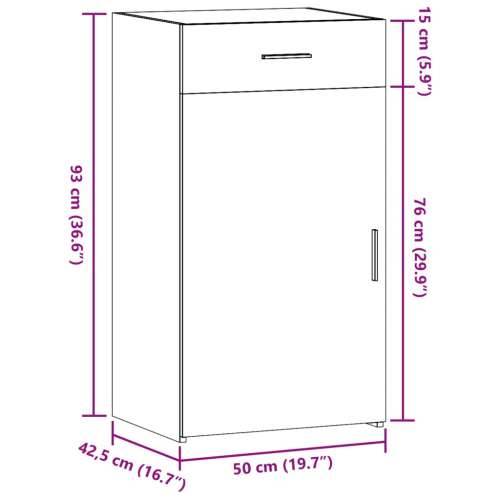 Komoda boja sivog hrasta sonome 50x42,5x93 cm konstruirano drvo - Sivi hrast sonoma 1 Cijena
