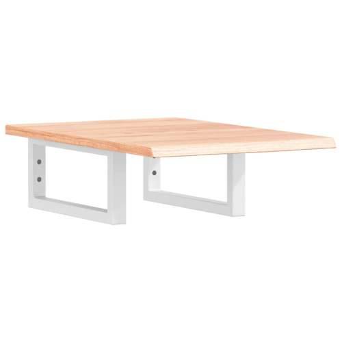 Zidna polica za Lavabo - Umivaonik od čelika i masivne hrastovine - svijetlo smeđa i bijela 40 x 60 x 2 cm 1 Pravokutno Cijena