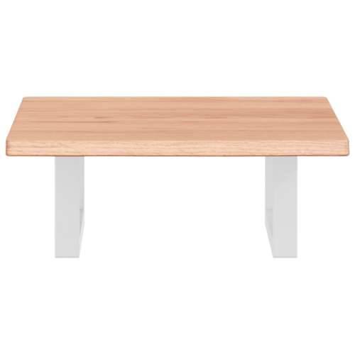 Zidna polica za Lavabo - Umivaonik od čelika i masivne hrastovine - svijetlo smeđa i bijela 40 x 60 x 2 cm 1 Pravokutno Cijena