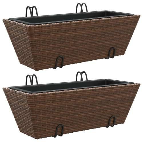 Sadilice s kukama 2 kom smeđe od poliratana - Smeđa 54 x 22 x 18 cm 1 Cijena