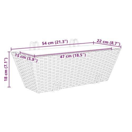 Sadilice s kukama 2 kom smeđe od poliratana - Smeđa 54 x 22 x 18 cm 1 Cijena