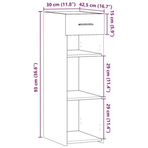 Komoda boja dimljenog hrasta 30x42,5x93 cm konstruirano drvo - Dimljeni hrast 1 Cijena