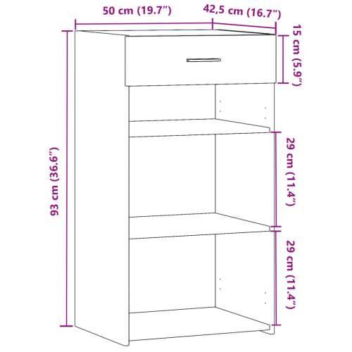 Komoda boja dimljenog hrasta 50x42,5x93 cm konstruirano drvo Dimljeni hrast 1 Cijena
