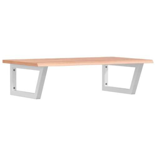 Zidna polica za Lavabo - Umivaonik od čelika i masivne hrastovine - svijetlo smeđa i bijela 80 x 50 x 2 cm 1 Trapez Cijena