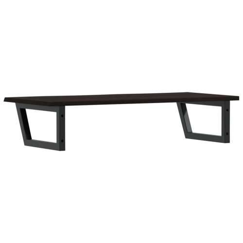 Zidna polica za Lavabo - Umivaonik od čelika i masivne hrastovine - tamno smeđa i crna 100 x 50 x 2 cm 1 Trapez Cijena