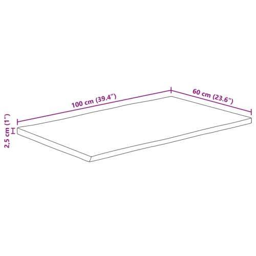Stolna ploča 100x60x2,5 cm pravokutna bagremovo drvo živi rub - Bagremovo drvo (prirodno) 100 x 60 cm 1 25 mm Cijena