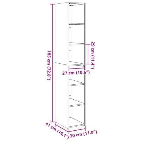 Visoka komoda boje betona 30x41x185 cm od konstruiranog drva - Beton siva 1 Cijena