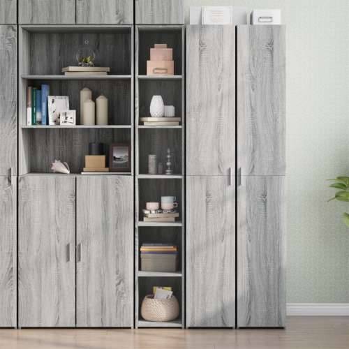 Visoka komoda boje hrasta 30x41x185 cm od konstruiranog drva - Sivi hrast sonoma 1 Cijena
