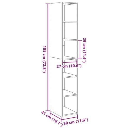 Visoka komoda boje hrasta 30x41x185 cm od konstruiranog drva - Sivi hrast sonoma 1 Cijena