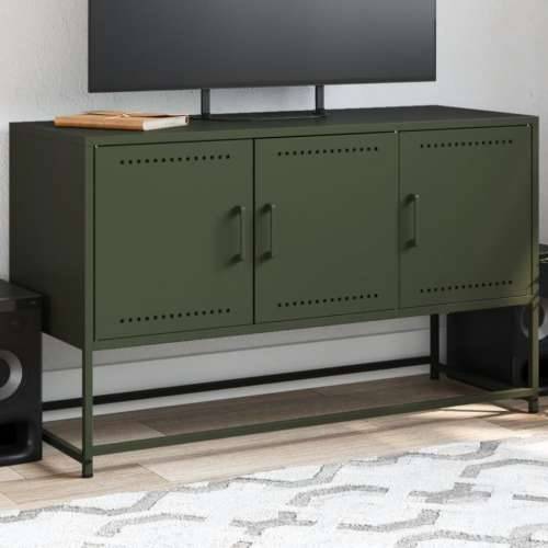 TV ormarić maslinastozeleni 100,5x39x60,5 cm čelični - Zelena 1 Cijena