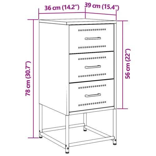 Noćni ormarići 2 kom crni 36x39x78 cm čelični - Crna 2 Cijena