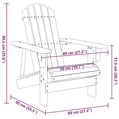 Stolica Adirondack siva 69 x 85 x 90,5 cm od masivne jelovine Siva 1 Cijena