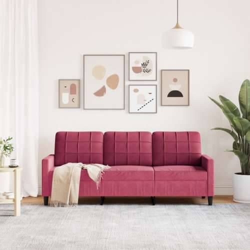 Trosjed crvena boja vina 180 cm baršunasti - boja crnog vina 180 cm Cijena