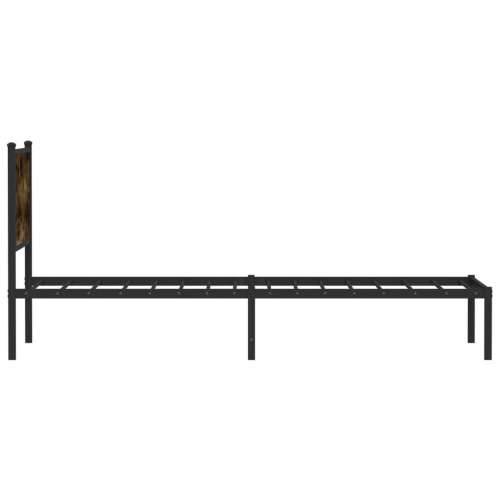 Metalni okvir kreveta bez madraca boja hrasta 90x190 cm Dimljeni hrast 90 x 190 cm s uzglavljem Cijena