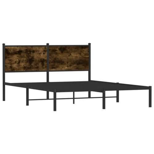 Metalni okvir kreveta bez madraca boja hrasta 140x190 cm Dimljeni hrast 140 x 190 cm s uzglavljem Cijena