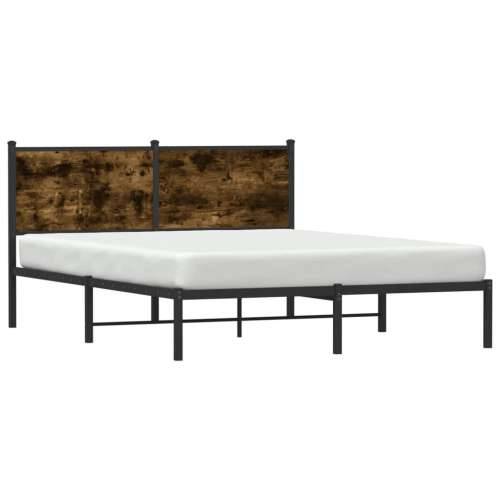 Metalni okvir kreveta bez madraca boja hrasta 140x190 cm Dimljeni hrast 140 x 190 cm s uzglavljem Cijena