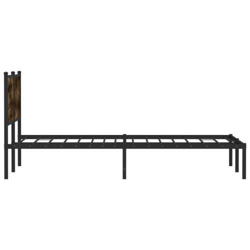 Metalni okvir kreveta bez madraca boja hrasta 140x190 cm Dimljeni hrast 140 x 190 cm s uzglavljem Cijena