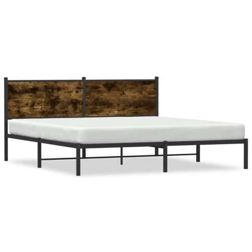 Metalni okvir kreveta bez madraca boja hrasta 180x200 cm - Dimljeni hrast 180 x 200 cm s uzglavljem Cijena
