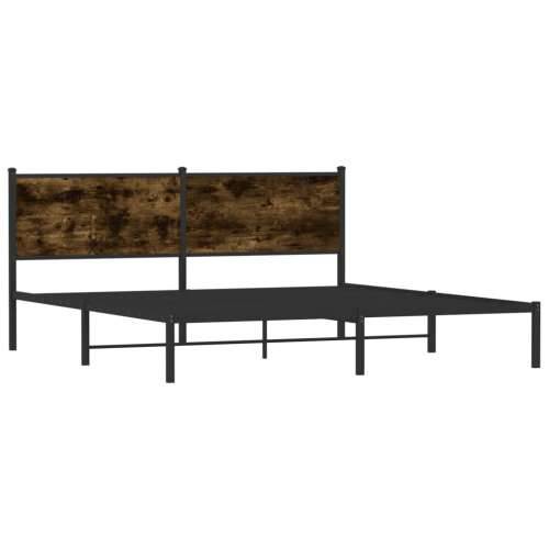 Metalni okvir kreveta bez madraca boja hrasta 180x200 cm - Dimljeni hrast 180 x 200 cm s uzglavljem Cijena