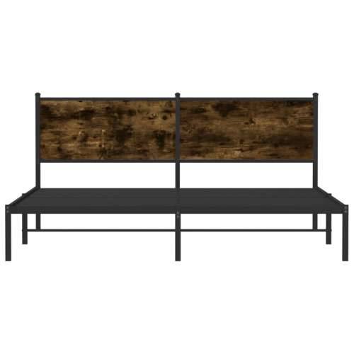 Metalni okvir kreveta bez madraca boja hrasta 180x200 cm - Dimljeni hrast 180 x 200 cm s uzglavljem Cijena