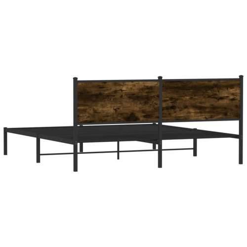 Metalni okvir kreveta bez madraca boja hrasta 180x200 cm - Dimljeni hrast 180 x 200 cm s uzglavljem Cijena