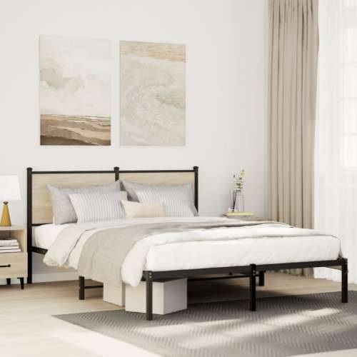 Metalni okvir kreveta bez madraca boja hrasta sonome 137x190 cm sonoma hrast 137 x 190 cm s uzglavljem Cijena