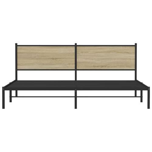 Metalni okvir kreveta bez madraca boja hrasta sonome 193x203 cm - sonoma hrast 193 x 203 cm s uzglavljem Cijena