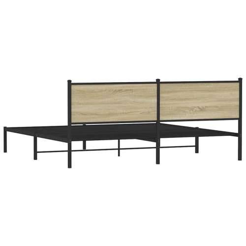 Metalni okvir kreveta bez madraca boja hrasta sonome 193x203 cm - sonoma hrast 193 x 203 cm s uzglavljem Cijena