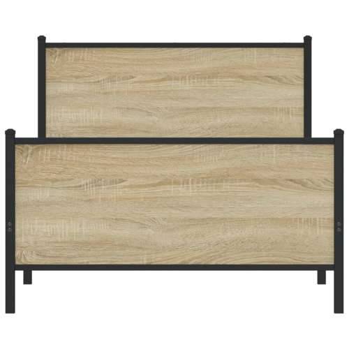 Metalni okvir kreveta bez madraca boja hrasta sonome 100x200 cm - sonoma hrast 100 x 200 cm s uzglavljem i podnožjem Cijena