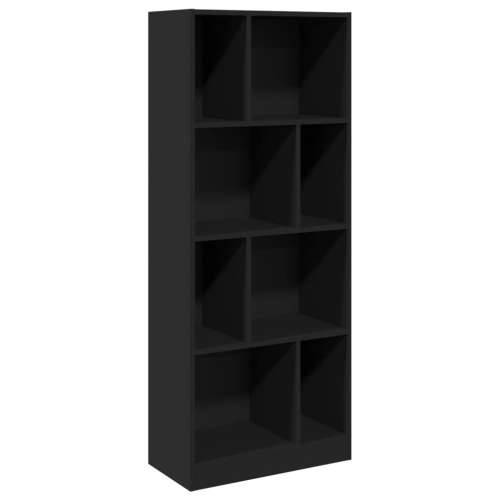 Regal za knjige crni 57x28,5x141 cm od konstruiranog drva - Crna 1 141 cm Cijena