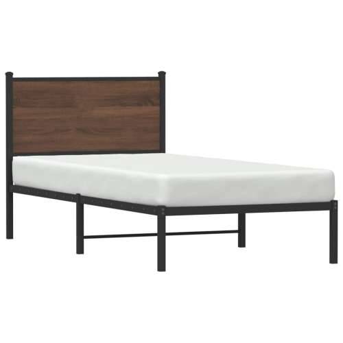 Metalni okvir kreveta bez madraca smeđi hrast 75x190 cm Smeđi hrast 75 x 190 cm s uzglavljem Cijena