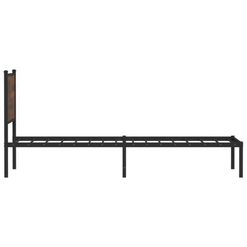 Metalni okvir kreveta bez madraca smeđi hrast 90x190 cm - Smeđi hrast 90 x 190 cm s uzglavljem Cijena