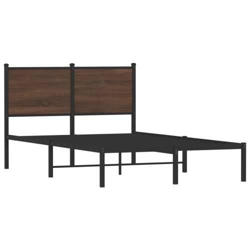 Metalni okvir kreveta bez madraca smeđi hrast 120x190 cm - Smeđi hrast 120 x 190 cm s uzglavljem Cijena