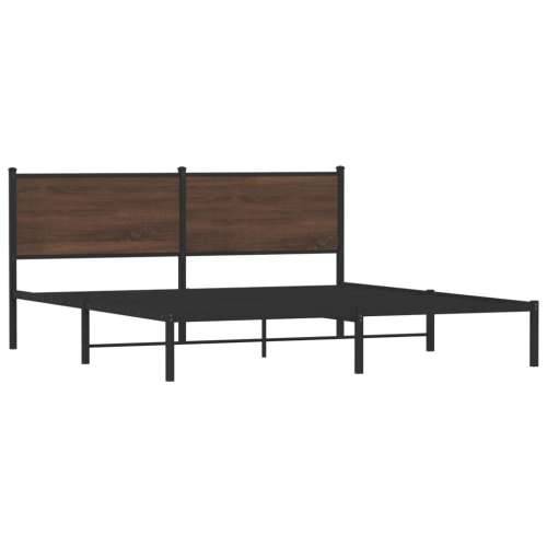 Metalni okvir kreveta bez madraca smeđa boja hrasta 180x200 cm - Smeđi hrast 180 x 200 cm s uzglavljem Cijena