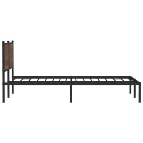 Metalni okvir kreveta bez madraca smeđa boja hrasta 180x200 cm - Smeđi hrast 180 x 200 cm s uzglavljem Cijena