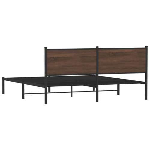Metalni okvir kreveta bez madraca smeđa boja hrasta 180x200 cm - Smeđi hrast 180 x 200 cm s uzglavljem Cijena
