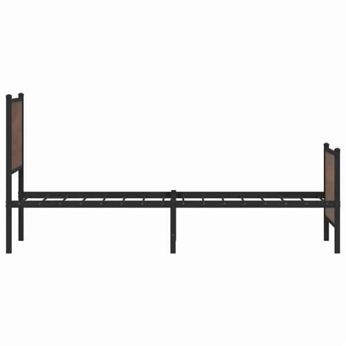Metalni okvir kreveta bez madraca smeđi hrast 80x200 cm - Smeđi hrast 80 x 200 cm s uzglavljem i podnožjem Cijena