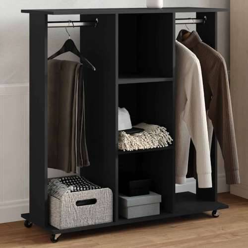 Ormar s kotačima crni 102 x 38 x 110 cm od konstruiranog drva - Crna 1 Cijena