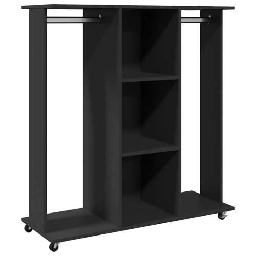 Ormar s kotačima crni 102 x 38 x 110 cm od konstruiranog drva - Crna 1 Cijena