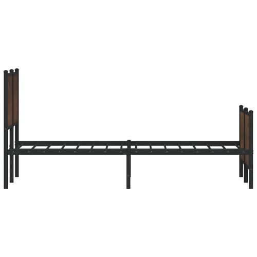 Metalni okvir kreveta bez madraca smeđi hrast 120x200 cm - Smeđi hrast 120 x 200 cm s uzglavljem i podnožjem Cijena