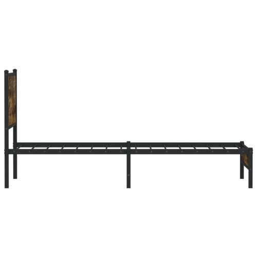 Metalni okvir kreveta bez madraca boja hrasta 90x200 cm - Dimljeni hrast 90 x 200 cm s uzglavljem i niskim podnožjem Cijena