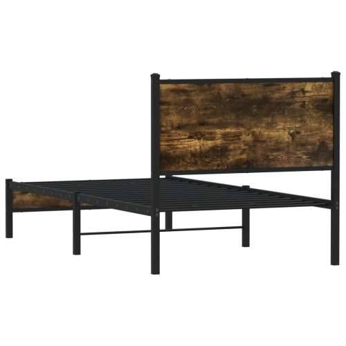 Metalni okvir kreveta bez madraca boja hrasta 90x200 cm - Dimljeni hrast 90 x 200 cm s uzglavljem i niskim podnožjem Cijena