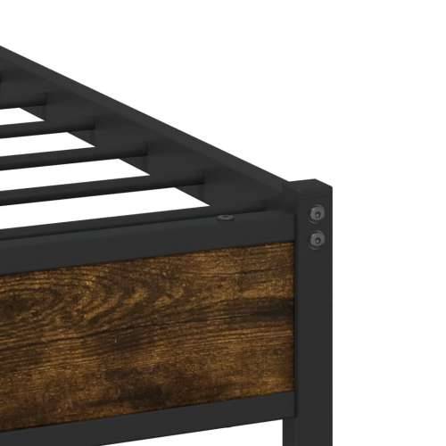 Metalni okvir kreveta bez madraca boja hrasta 90x200 cm - Dimljeni hrast 90 x 200 cm s uzglavljem i niskim podnožjem Cijena