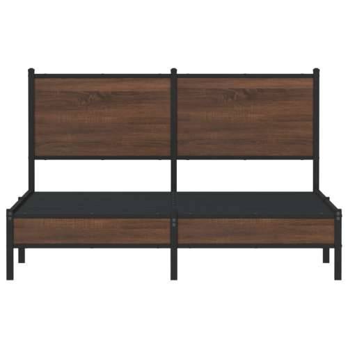 Metalni okvir kreveta bez madraca smeđa boja hrasta 140x200 cm Smeđi hrast 140 x 200 cm s uzglavljem i niskim podnožjem Cijena