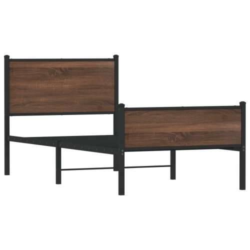 Metalni okvir kreveta bez madraca smeđi hrast 80x200 cm - Smeđi hrast 80 x 200 cm s uzglavljem i visokim podnožjem Cijena