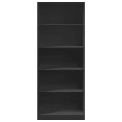 Ormar crni 80 x 50 x 200 cm od konstruiranog drva - Crna 80 x 50 x 200 cm 1 4 police Cijena