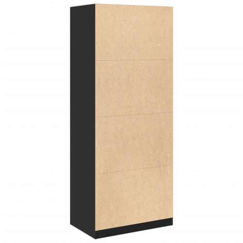 Ormar crni 80 x 50 x 200 cm od konstruiranog drva - Crna 80 x 50 x 200 cm 1 4 police Cijena