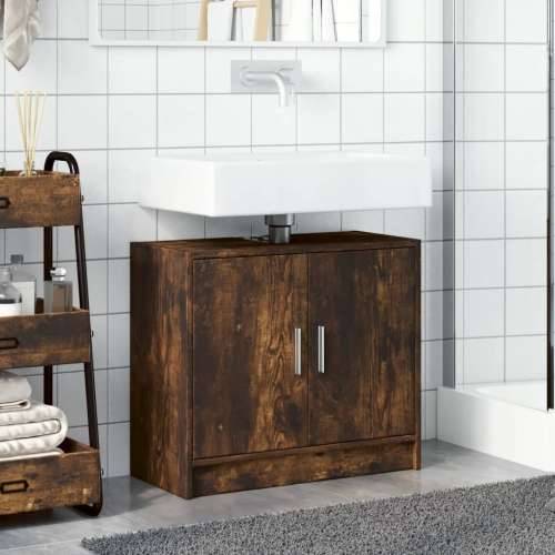 Ormarić za Lavabo - Umivaonik boja dimljenog hrasta 63x29x55 cm drveni - Dimljeni hrast 1 Cijena